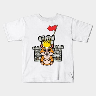 Cute orange hamster is king of the castle Kids T-Shirt